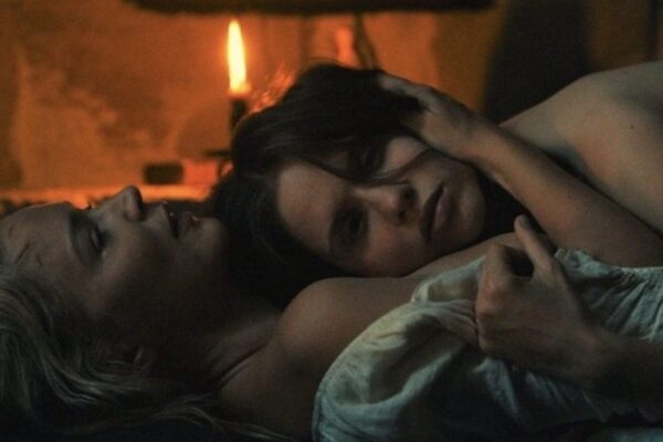 Virginie Efira and Daphne Patakia in a still from Benedetta.